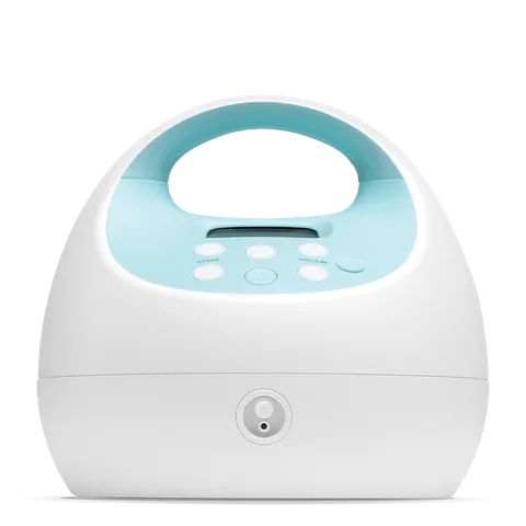 Spectra S1 Plus motor with blue control panel and carrying handle.